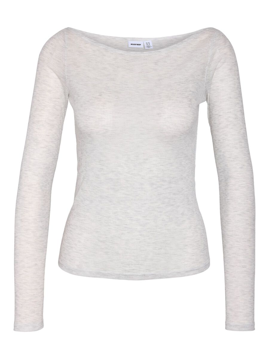 Carousel image 2 NMNUSA BOATNECK BLOUSE, White Melange
