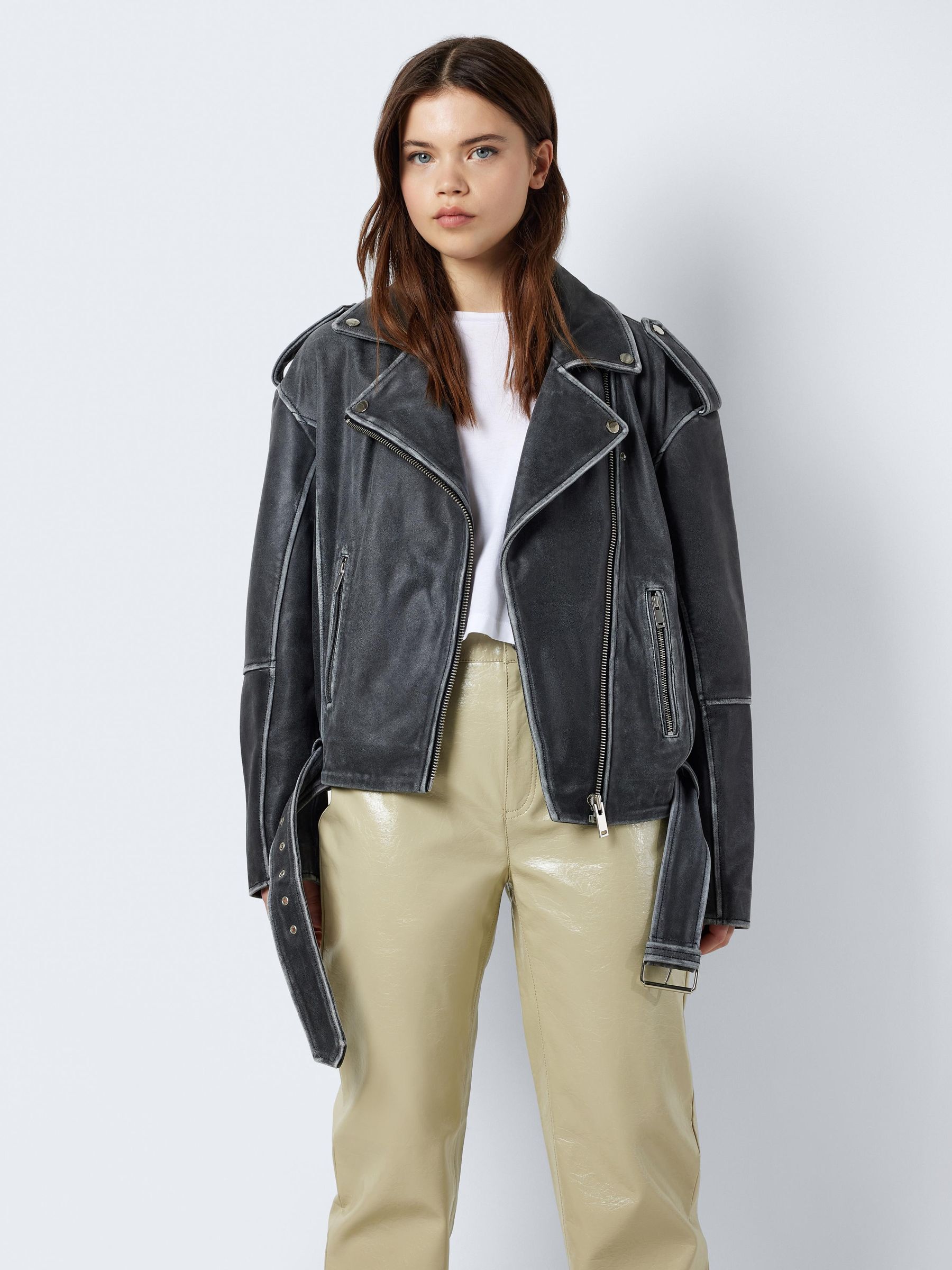 Noisy may leather look jacket online