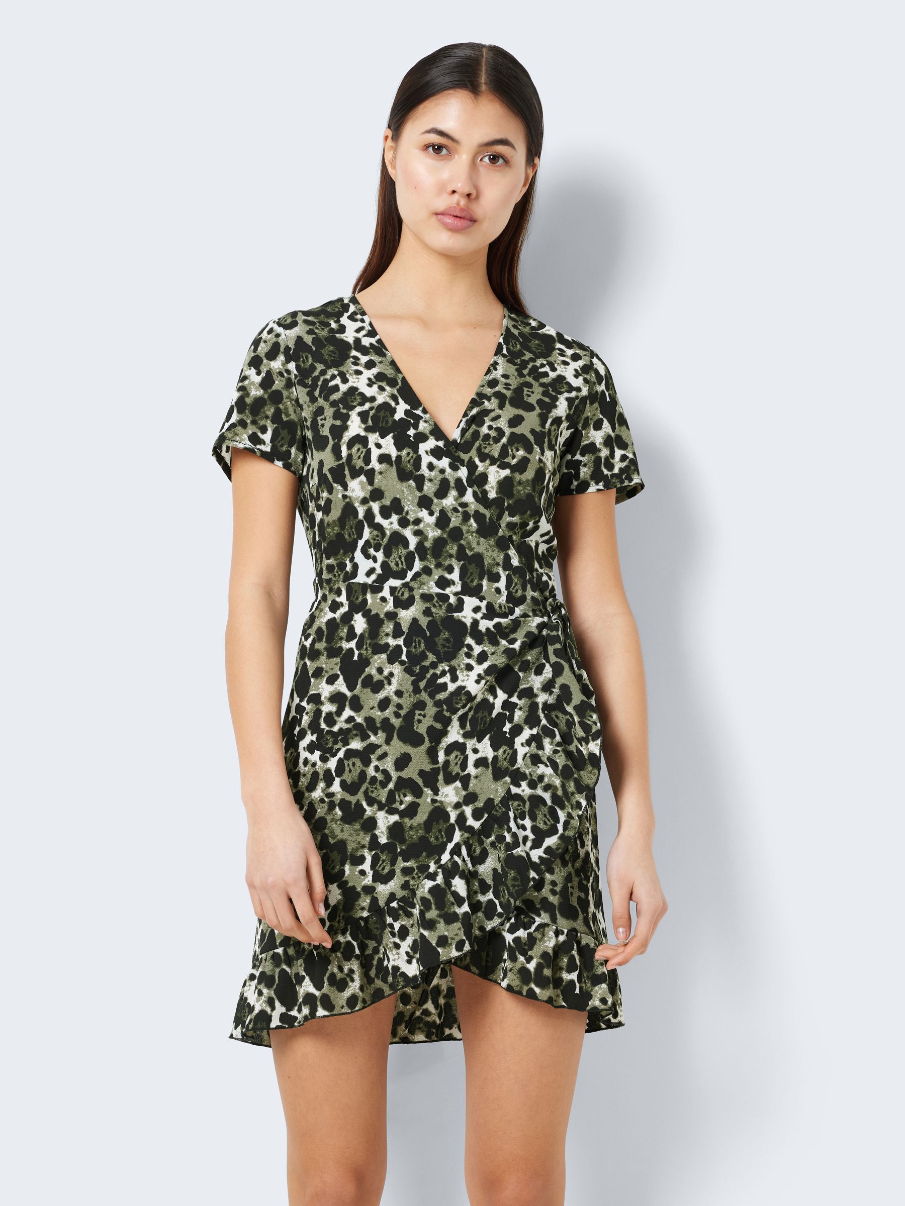 Short ruffle sales wrap dress