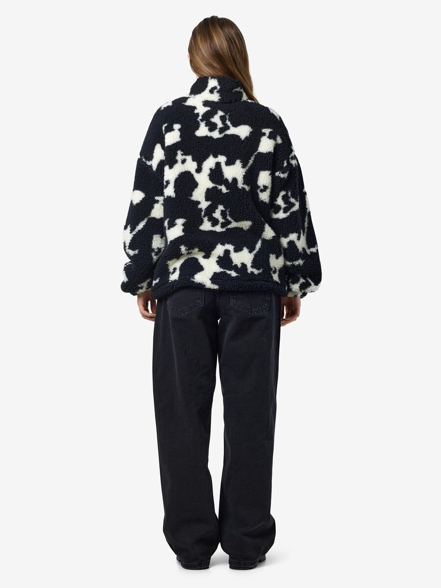 Carousel image - PATTERNED FLEECE JACKET, Black | 2