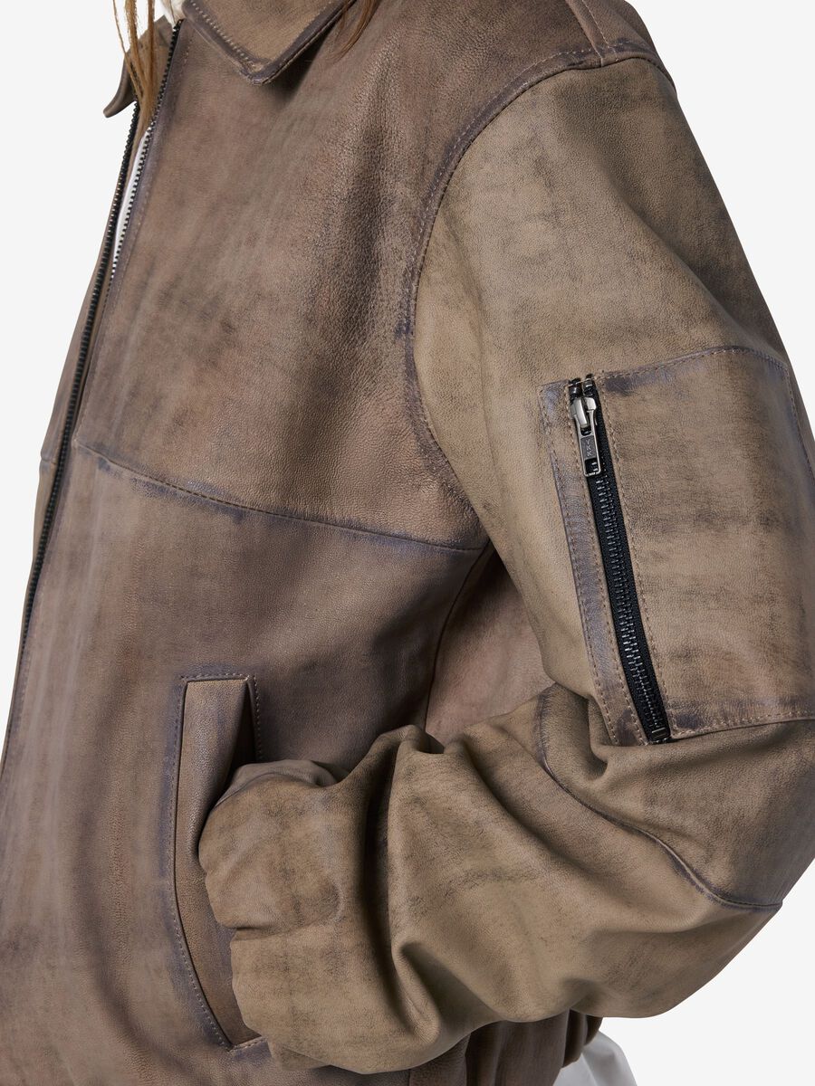 Carousel image - NMANNIE  LEATHER JACKET, Black | 5