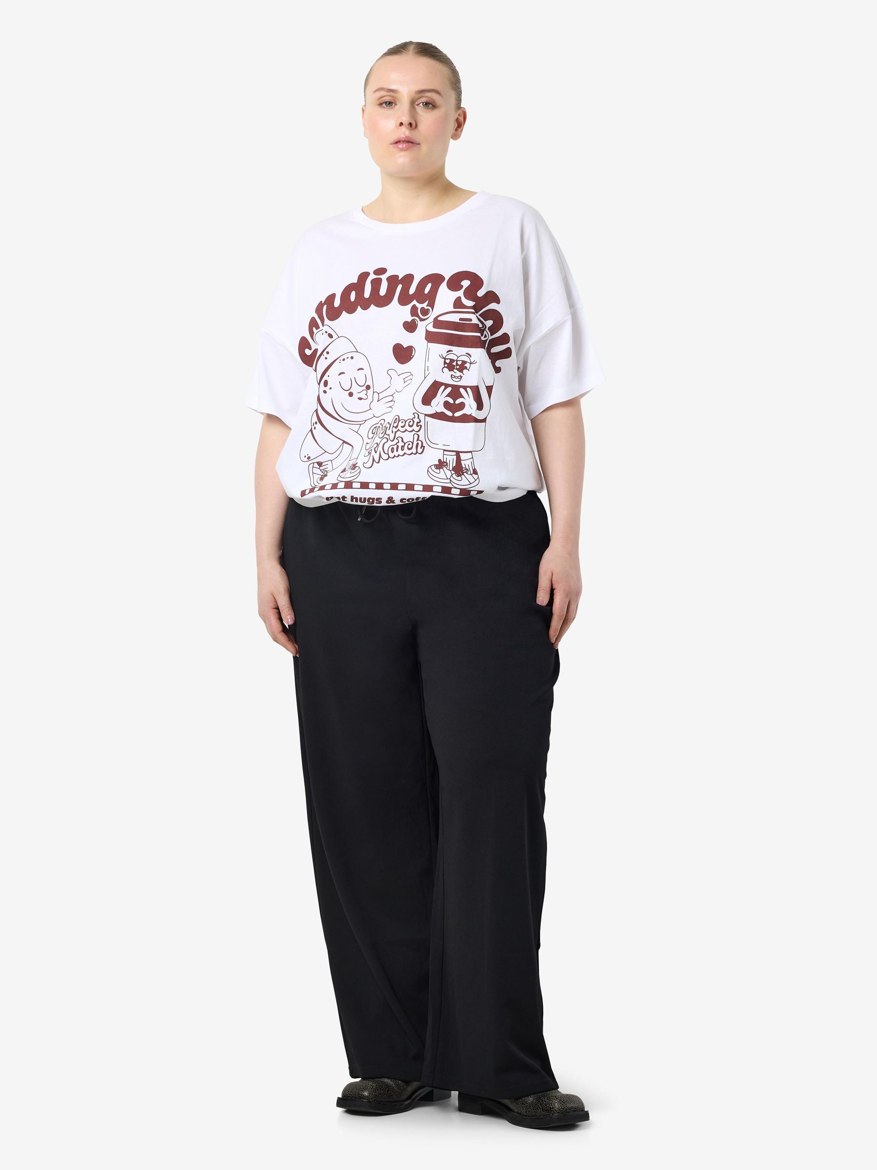 Black loose fit trousers ladies cheap