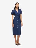 Product image thumbnail - NMJOSEFINA  MIDI DRESS, Dark Medium Blue Denim | 1