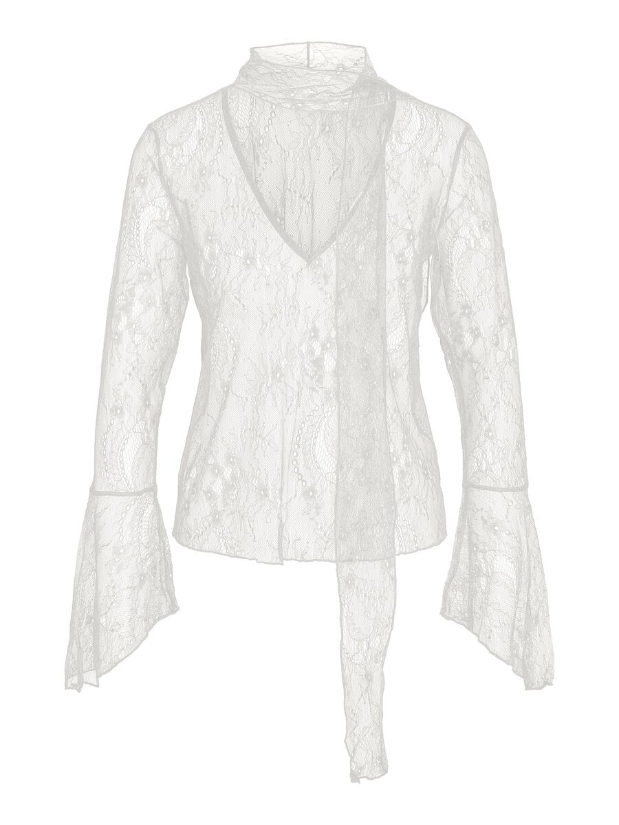 Carousel image 2 NMIDA LACE LONG SLEEVED BLOUSE, Cloud Dancer