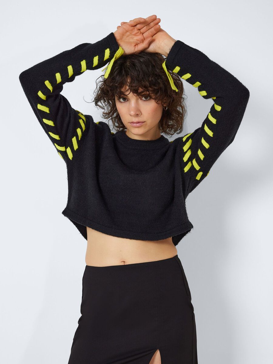 Noisy May CROPPED KNITTED PULLOVER, Black, highres - 27023003_Black_1018390_007.jpg
