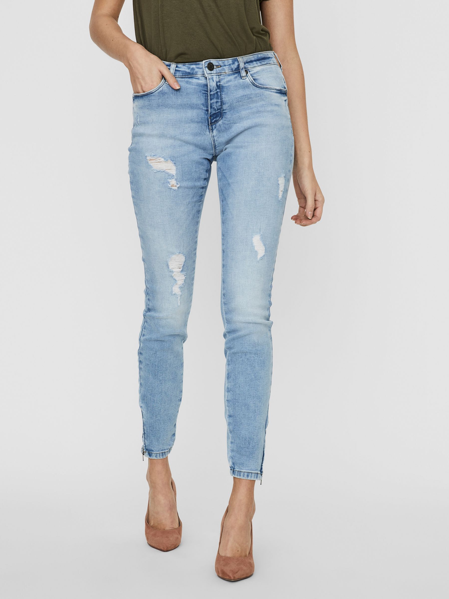 NMKIMMY CROPPED NORMAL WAIST SKINNY FIT JEANS Blue NOISY MAY