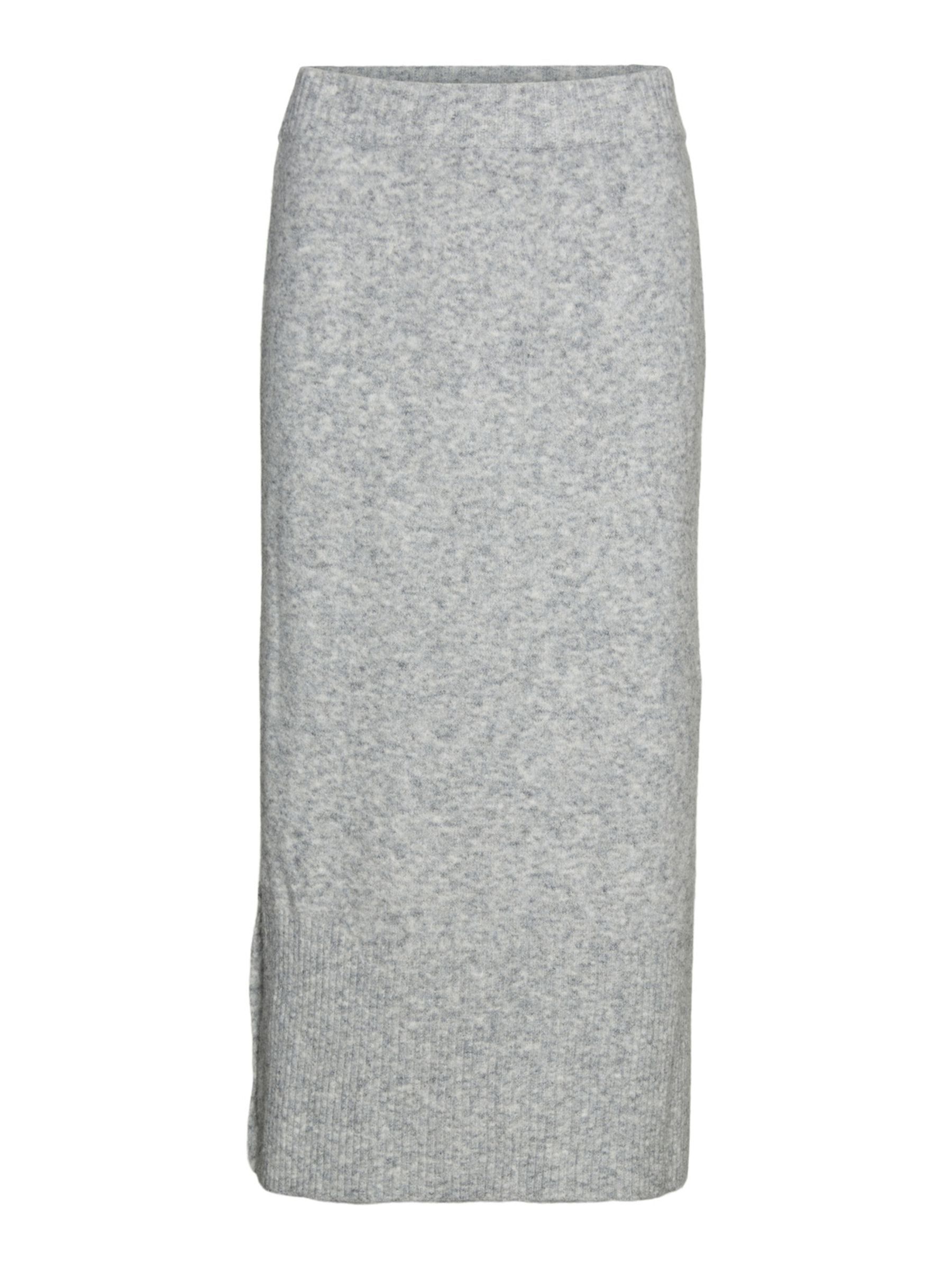 KNITTED MIDI SKIRT Grey NOISY MAY