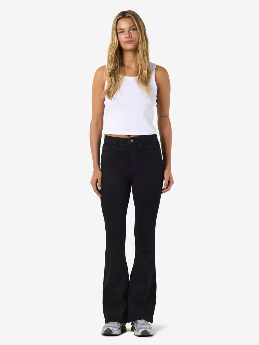 Product carousel image - NMSALLIE FLARED JEANS, Black | 2