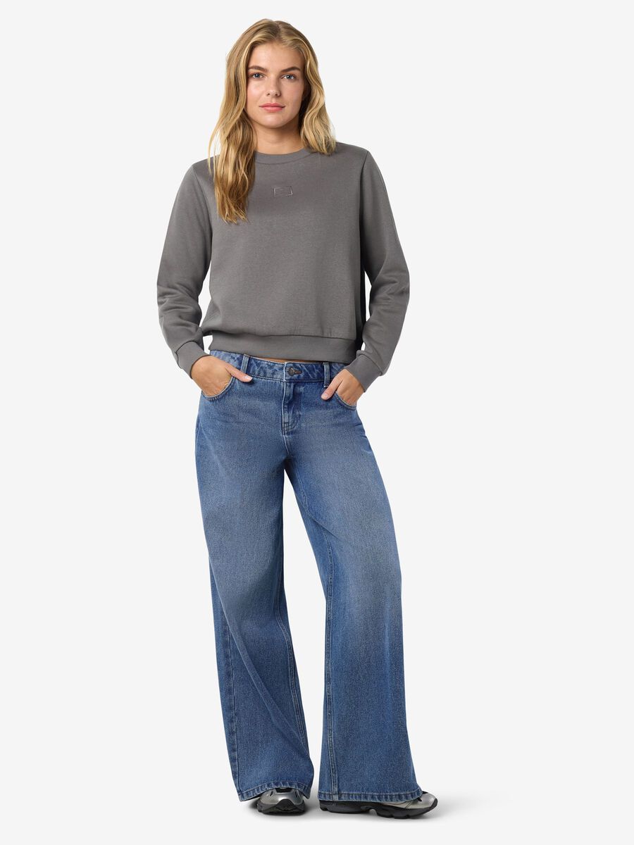 Carousel image - EMBROIDERED SWEATSHIRT, Charcoal Gray | 4