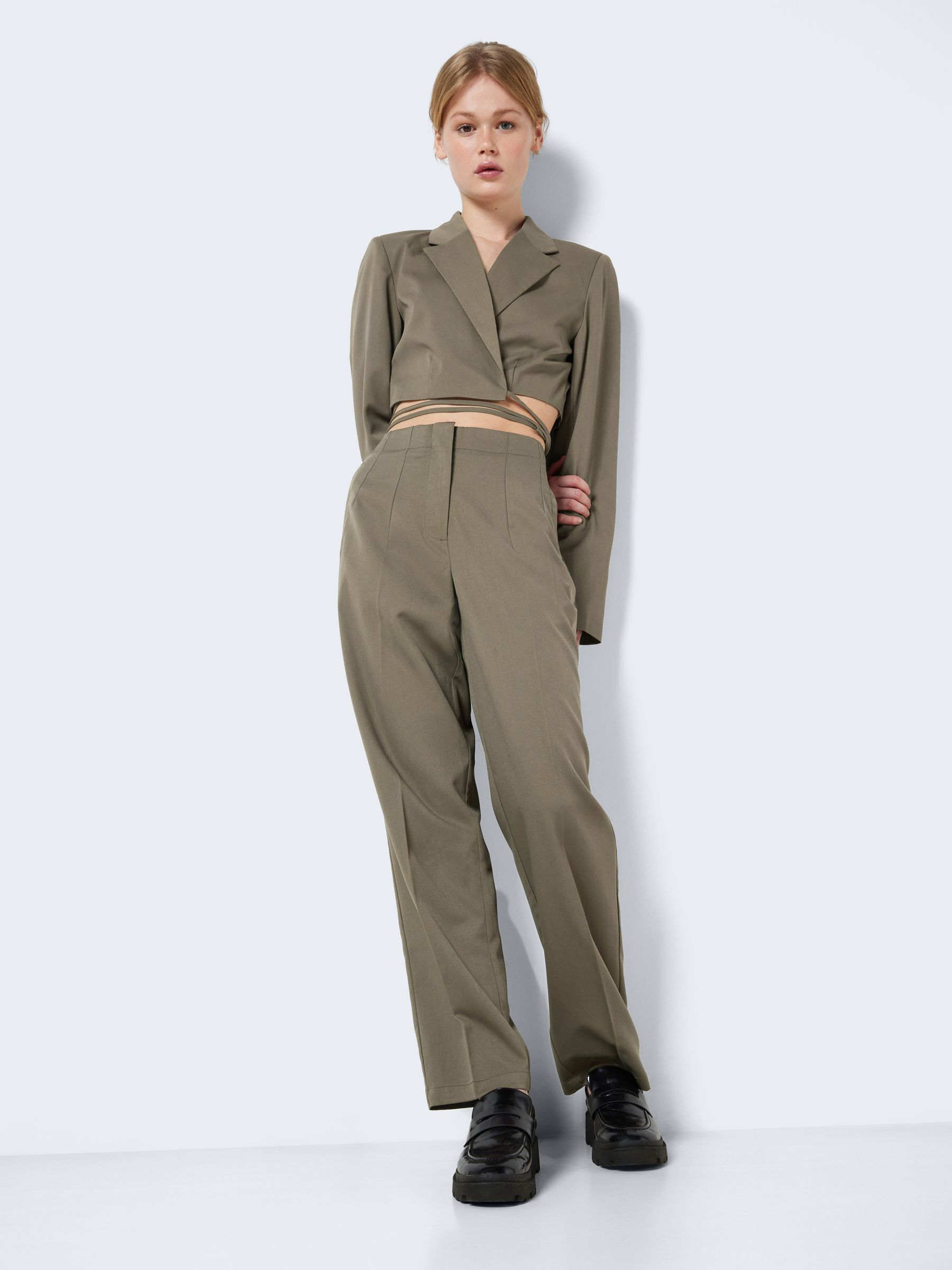 Pantalon vert sale taille haute