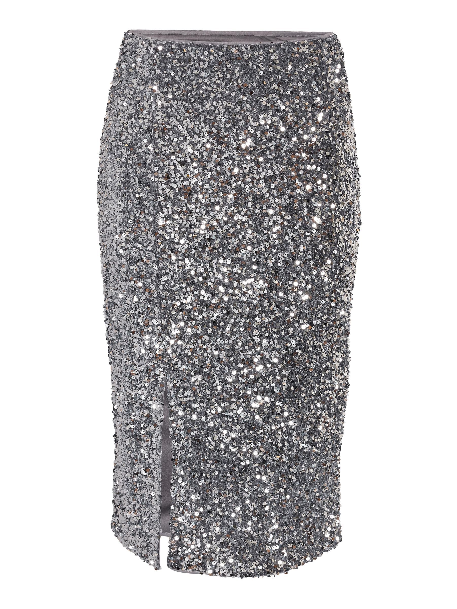 SEQUIN MIDI SKIRT
