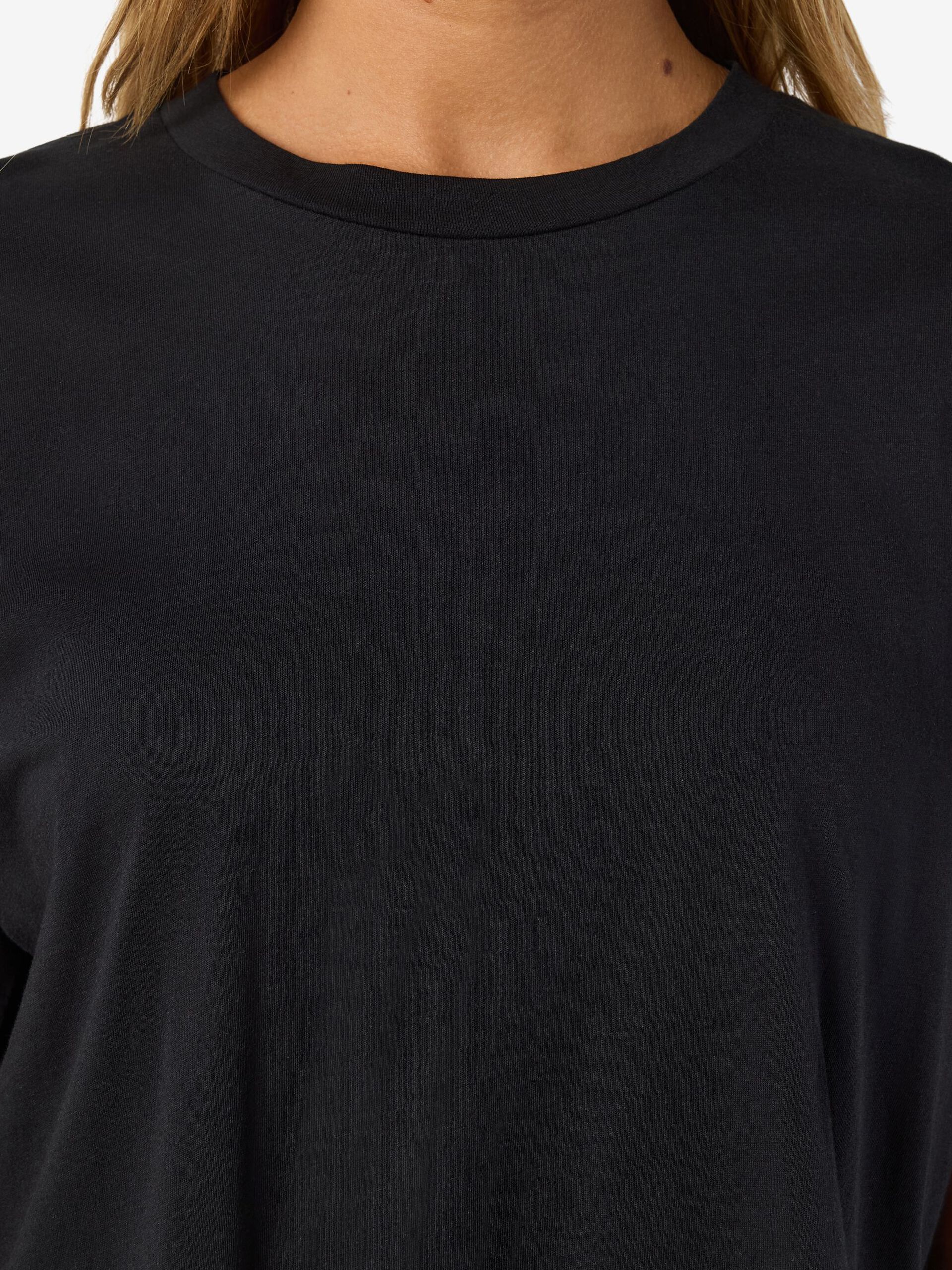 Carousel image - SHORT SLEEVED SEMI CROPPED TOP, Black | 5