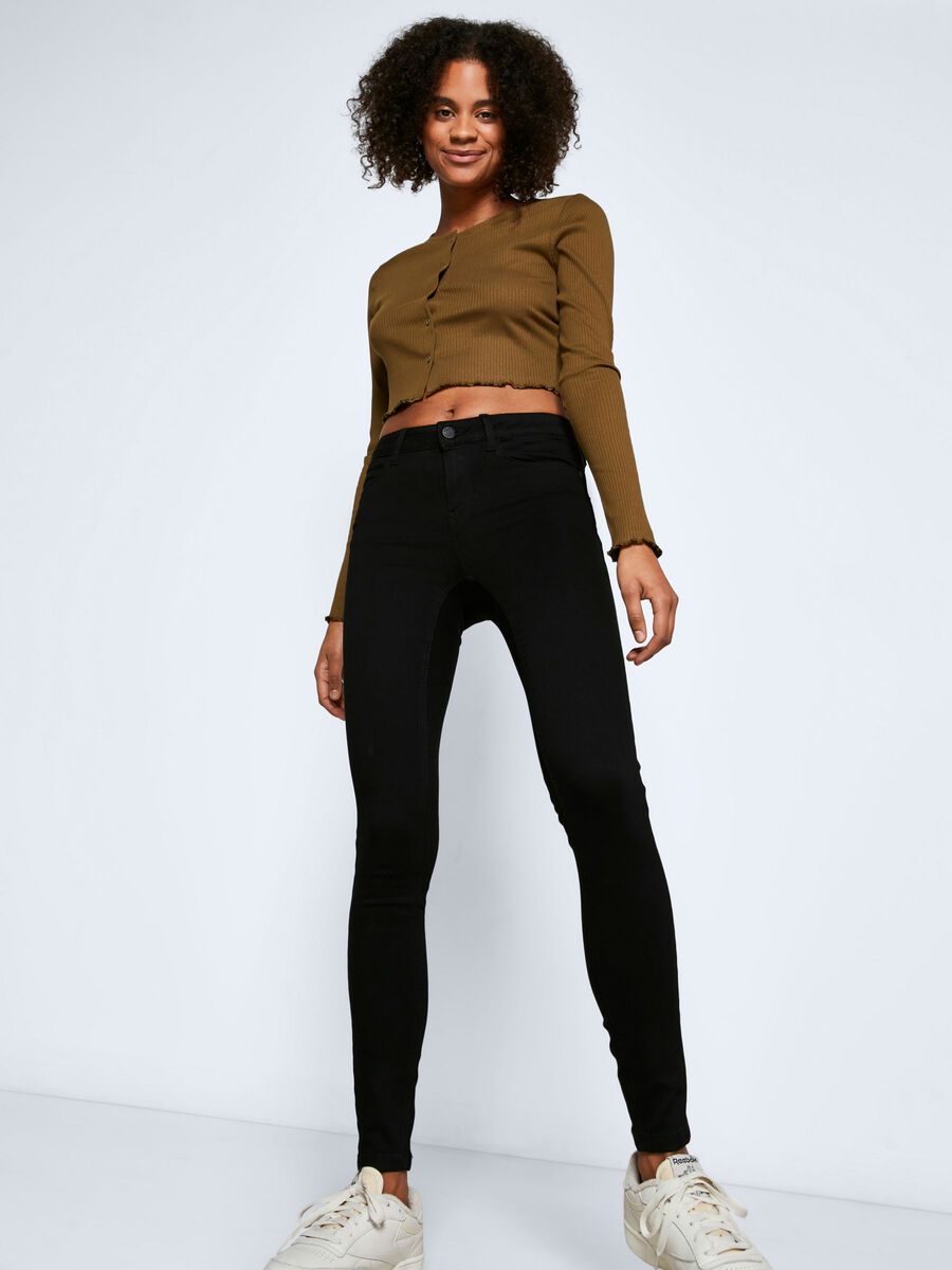 Noisy May NMLUCY NORMAL MIDJE SKINNY FIT JEANS, Black, highres - 27019450_Black_007.jpg