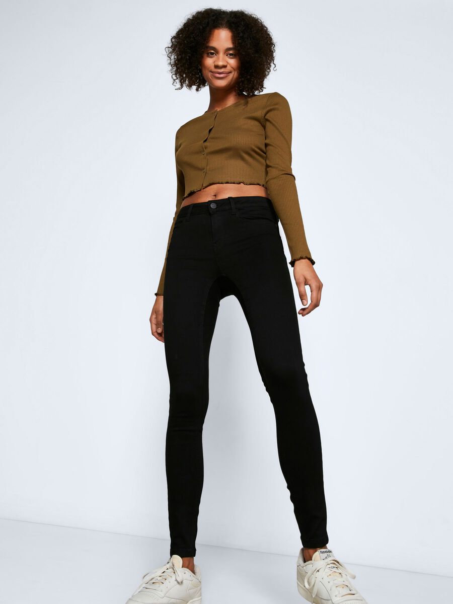 Noisy May NMLUCY NORMAL WAIST SKINNY FIT JEANS, Black, highres - 27019450_Black_007.jpg