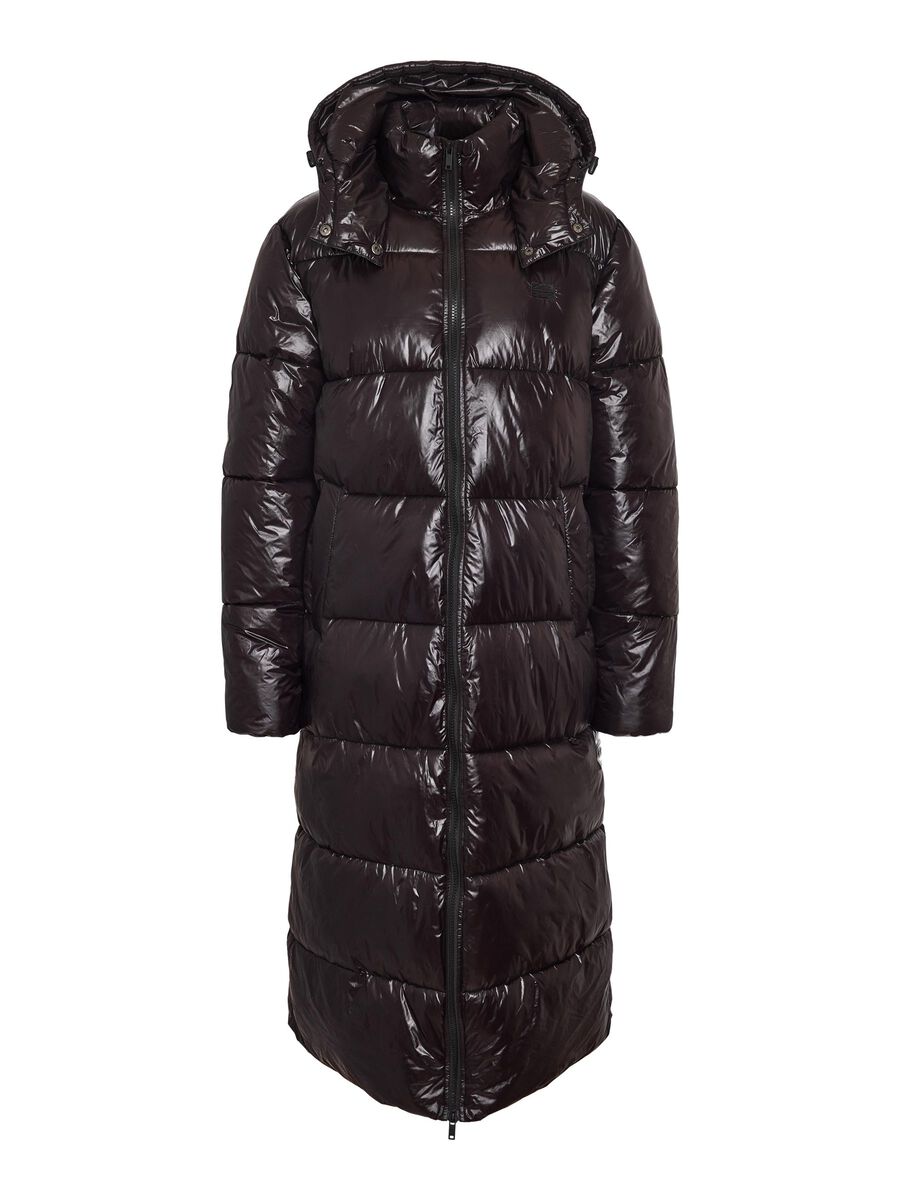 Carousel image - LONGLINE PUFFER COAT, Black | 2