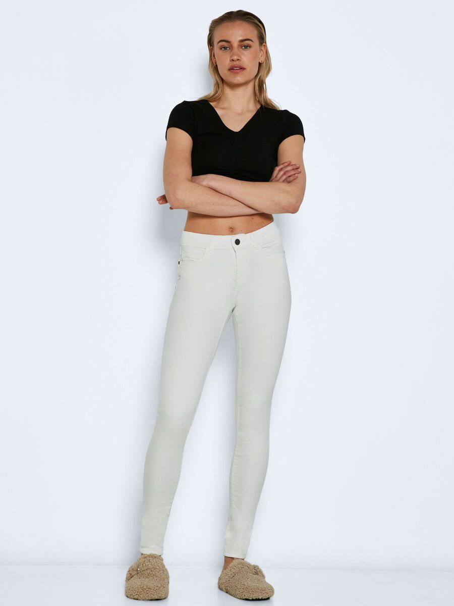 Noisy May NMLUCY NORMAL WAIST SKINNY FIT-JEANS, Bright White, highres - 27015674_BrightWhite_004.jpg