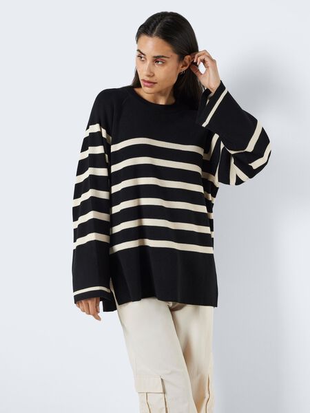 Noisy May STRIPED KNITTED PULLOVER, Black, highres - 27027534_Black_1061608_007.jpg