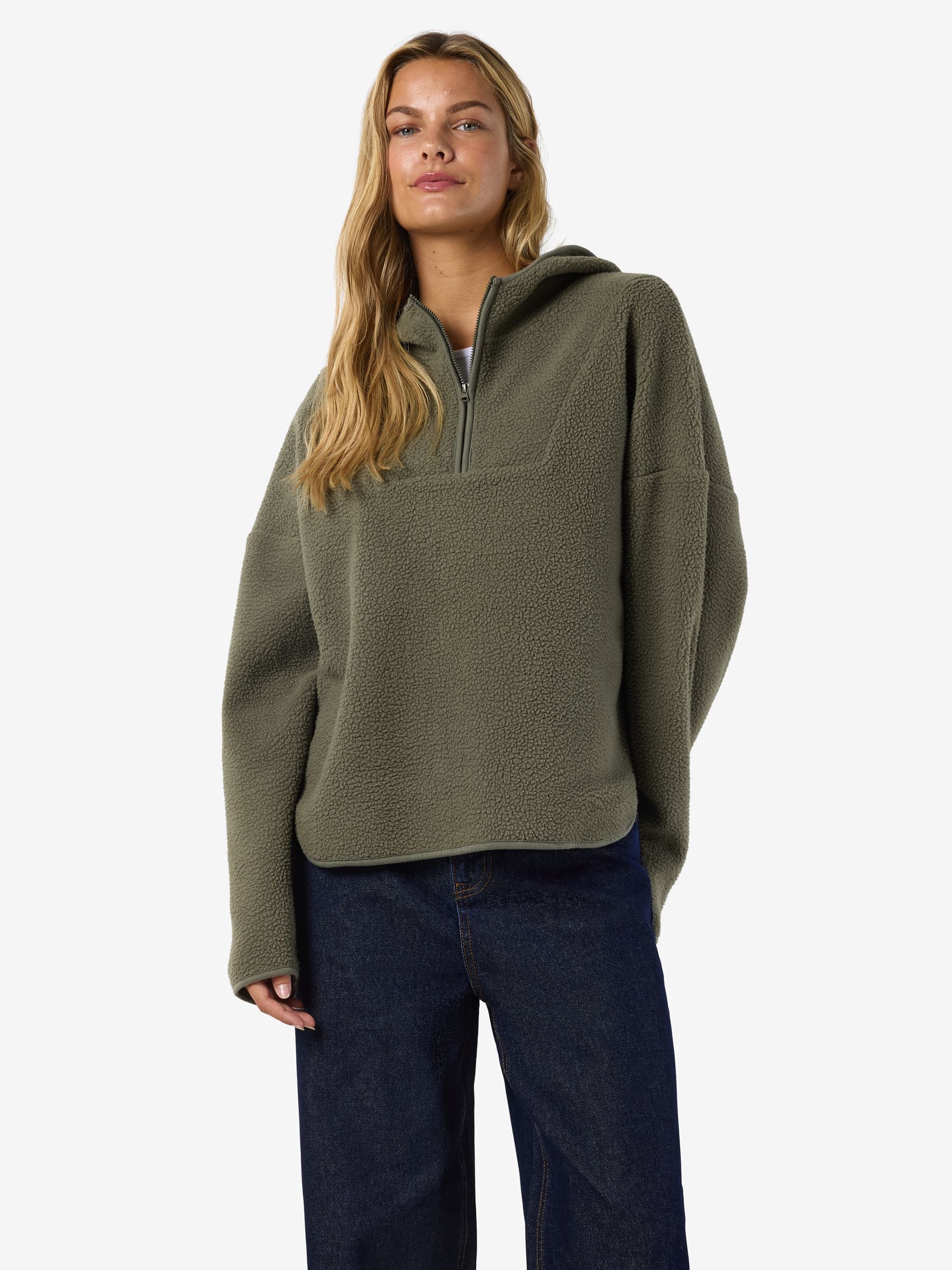 NMCOZY HALF-ZIP FLEECE | Green | NOISY MAY®