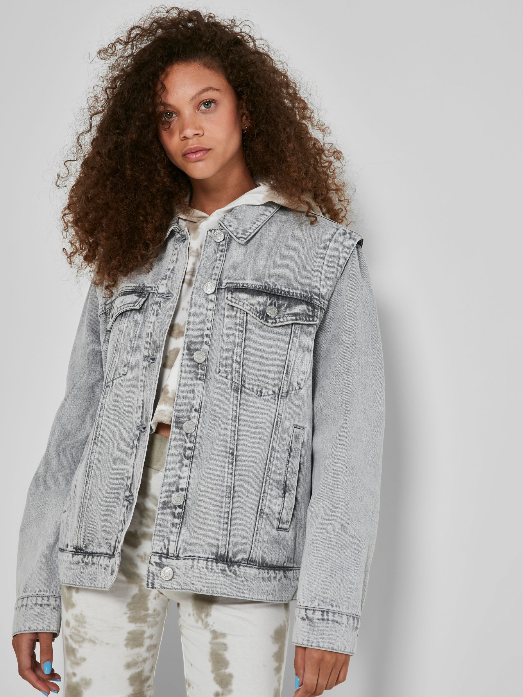 Light grey denim cheap jacket womens