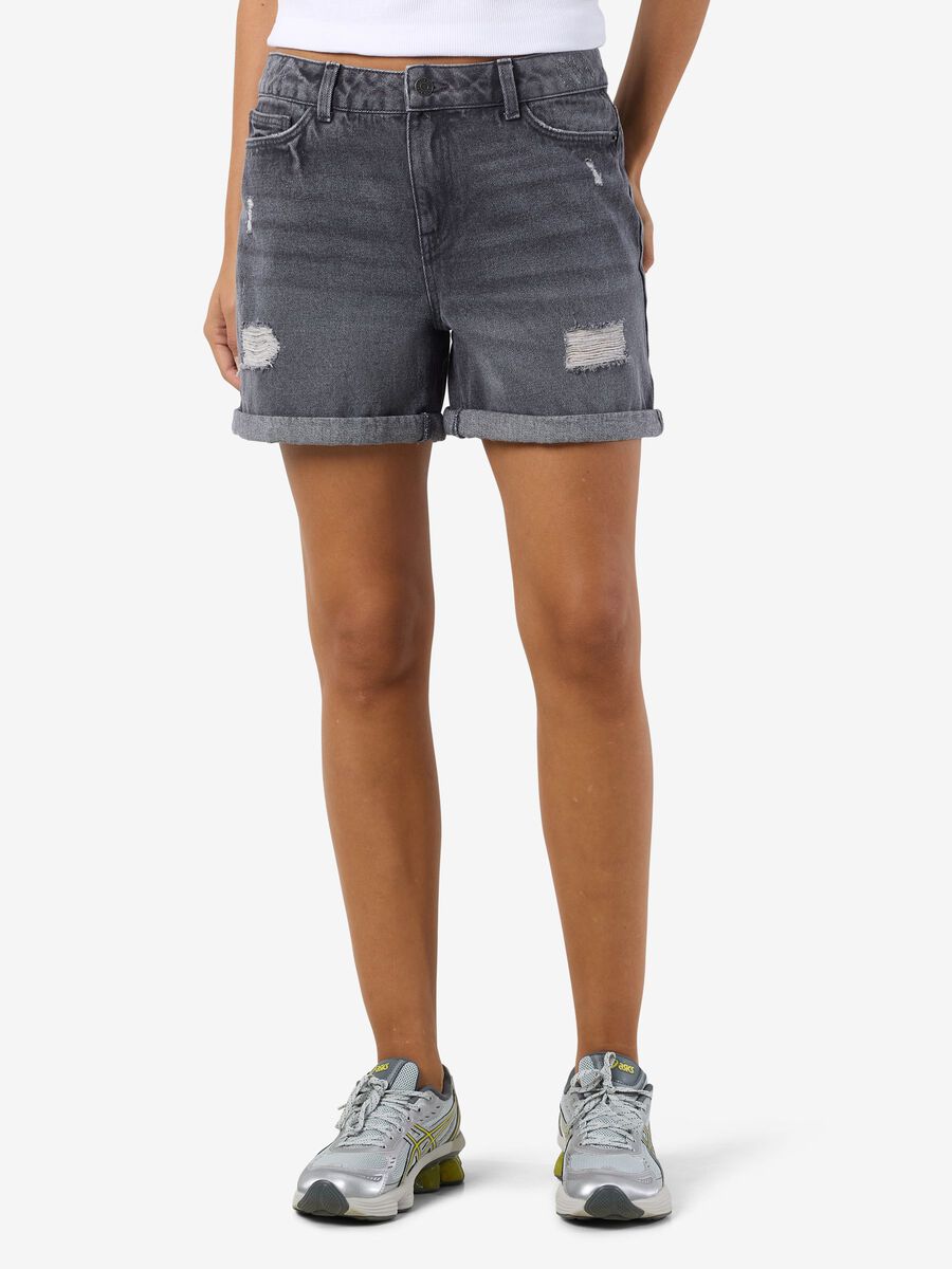 Product tile image - NMSMILEY MINI DENIM SHORTS, Dark Grey Denim | 27036633_DarkGreyDenim