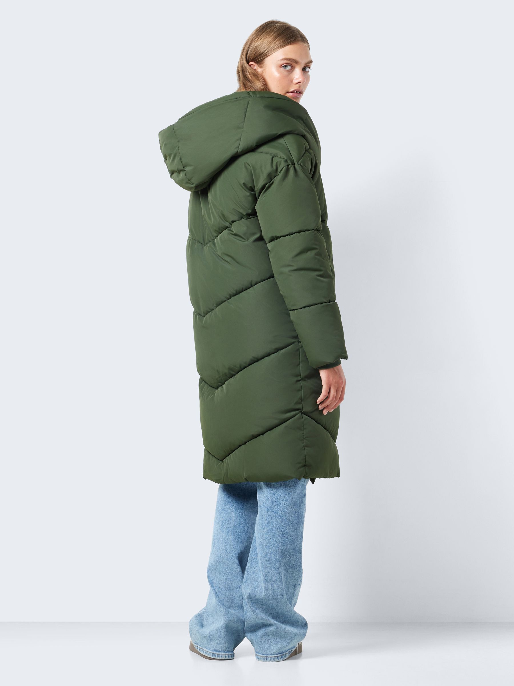 Monki long puffer coat hot sale