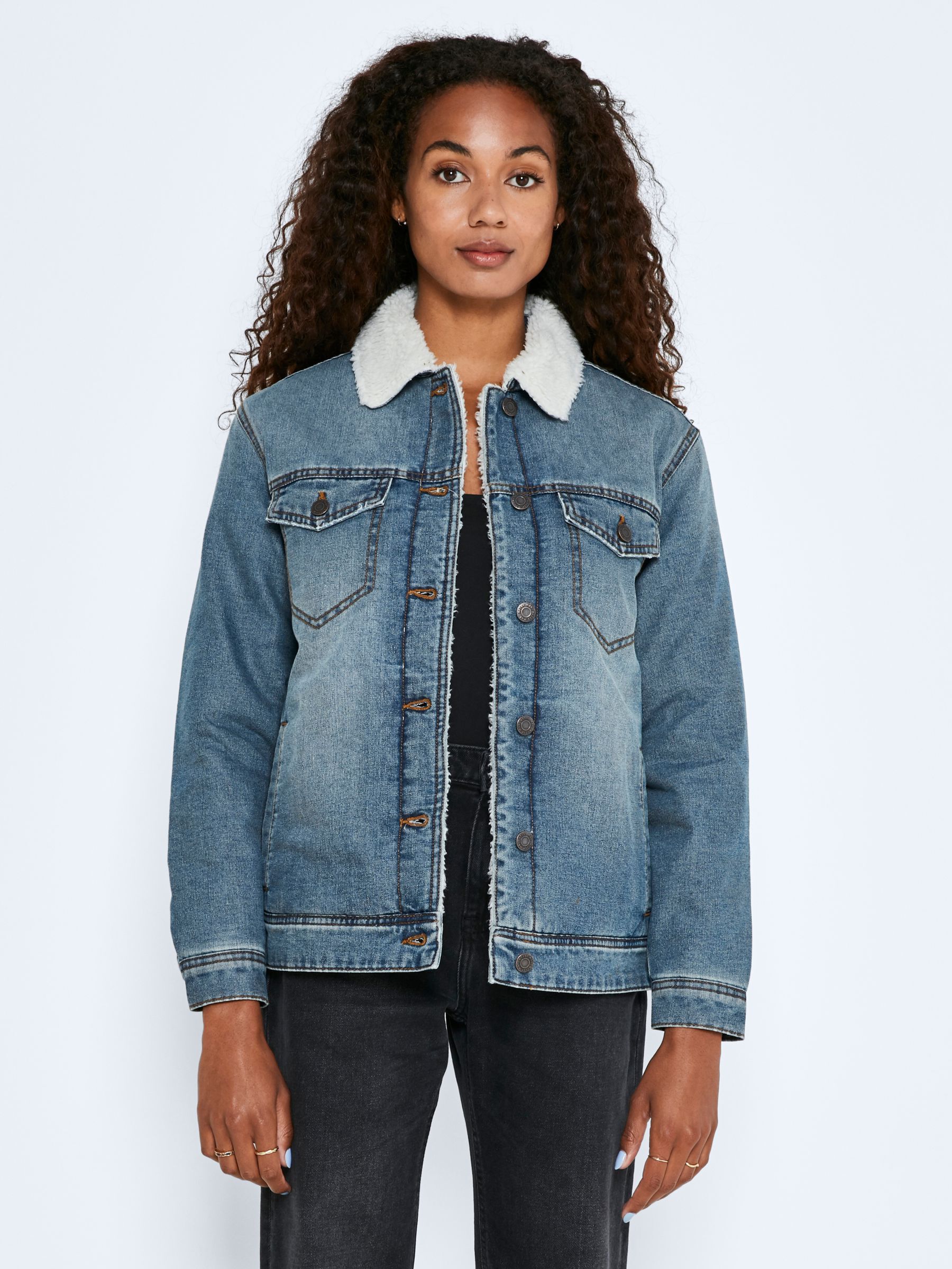 Denim jacket with 2025 teddy lining