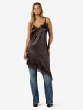 Product image thumbnail - SATIN SLIP DRESS, Chocolate Brown | 5