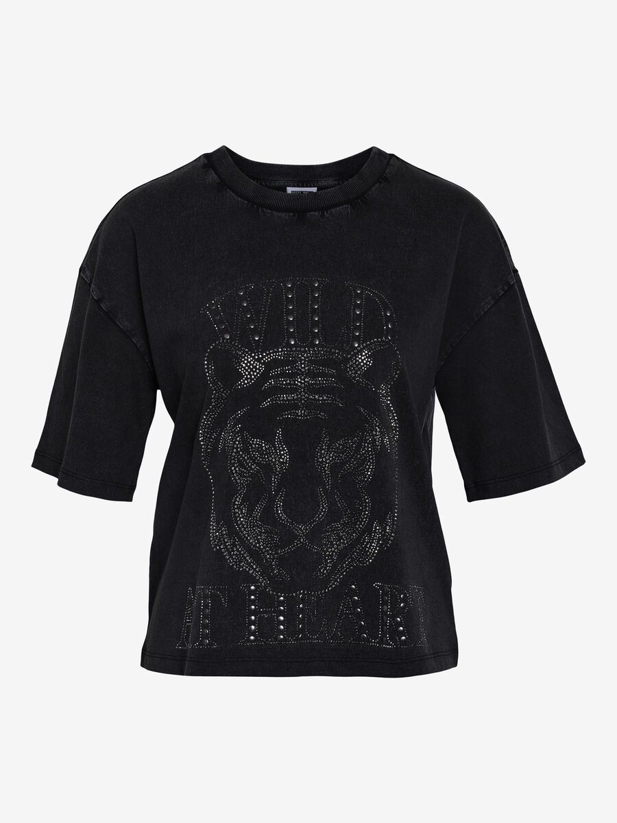 Noisy May CURVE RHINSTEN T-SHIRT, Charcoal Gray, highres - 27034961_CharcoalGray_1201124_001.jpg