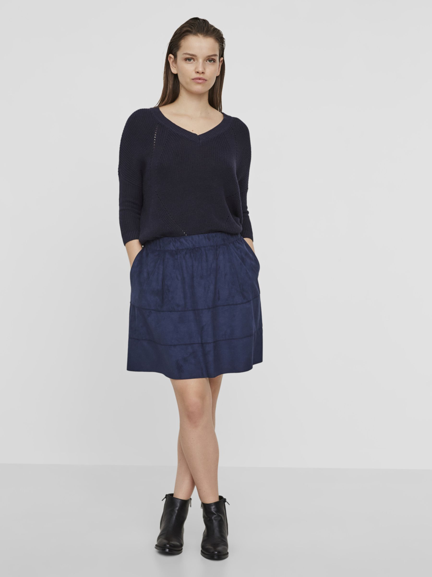 Faux suede hot sale skirt navy