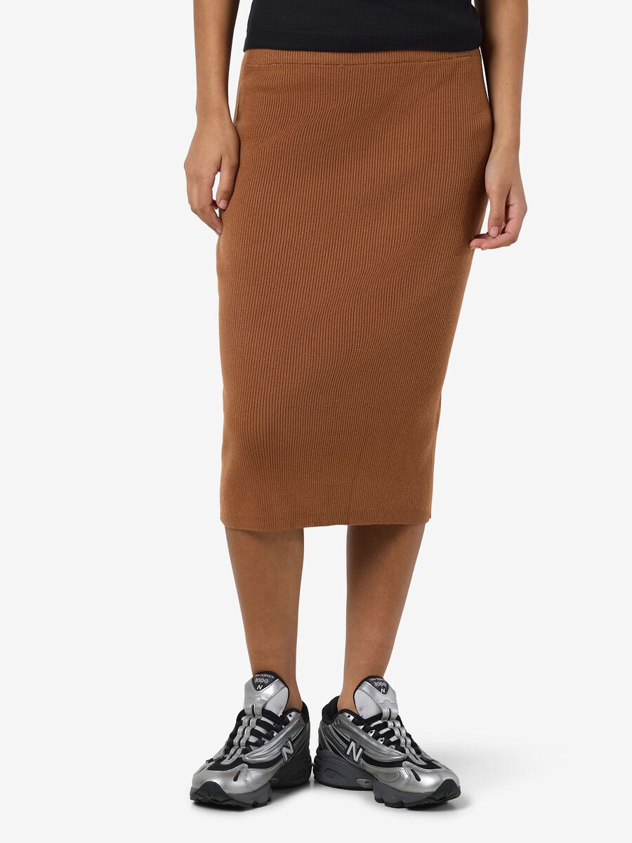 Product carousel image - KNITTED MIDI SKIRT, Argan Oil | 1