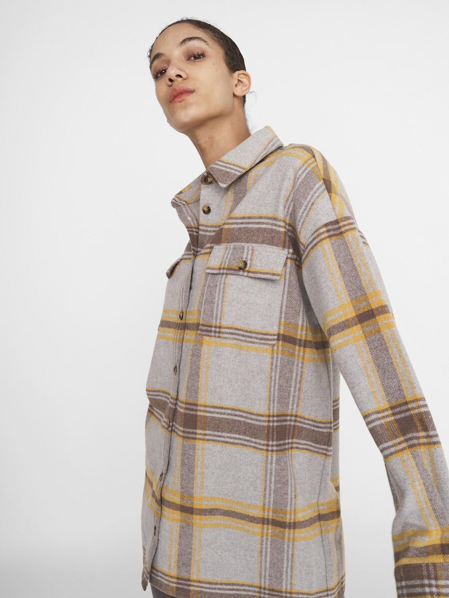 COUPE AMPLE CHEMISE, Light Grey Melange, highres