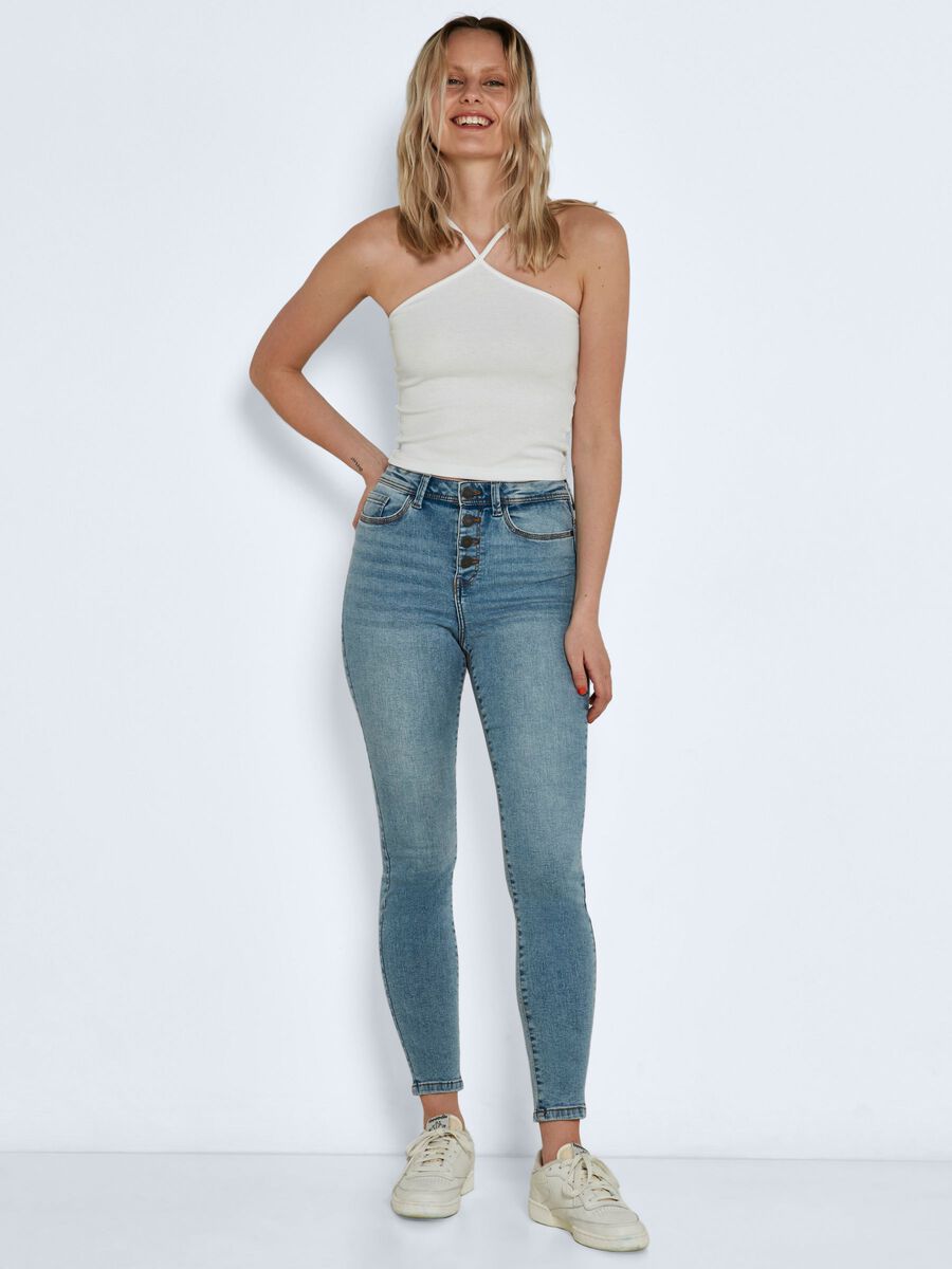 Noisy May NMAGNES ERITTÄIN KORKEAVYÖTÄRÖISET SKINNY FIT -FARKUT, Light Blue Denim, highres - 27020545_LightBlueDenim_007.jpg