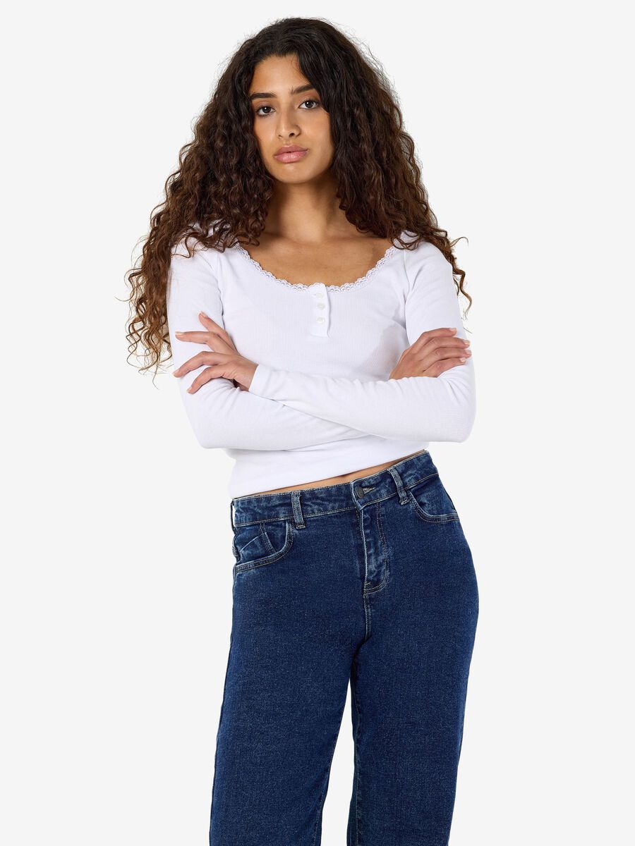 Carousel image 6 NMMAYA LONG SLEEVED TOP, Bright White