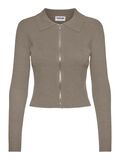 Noisy May LANGÆRMET POLO TOP, Taupe Gray, highres - 27020310_TaupeGray_001.jpg