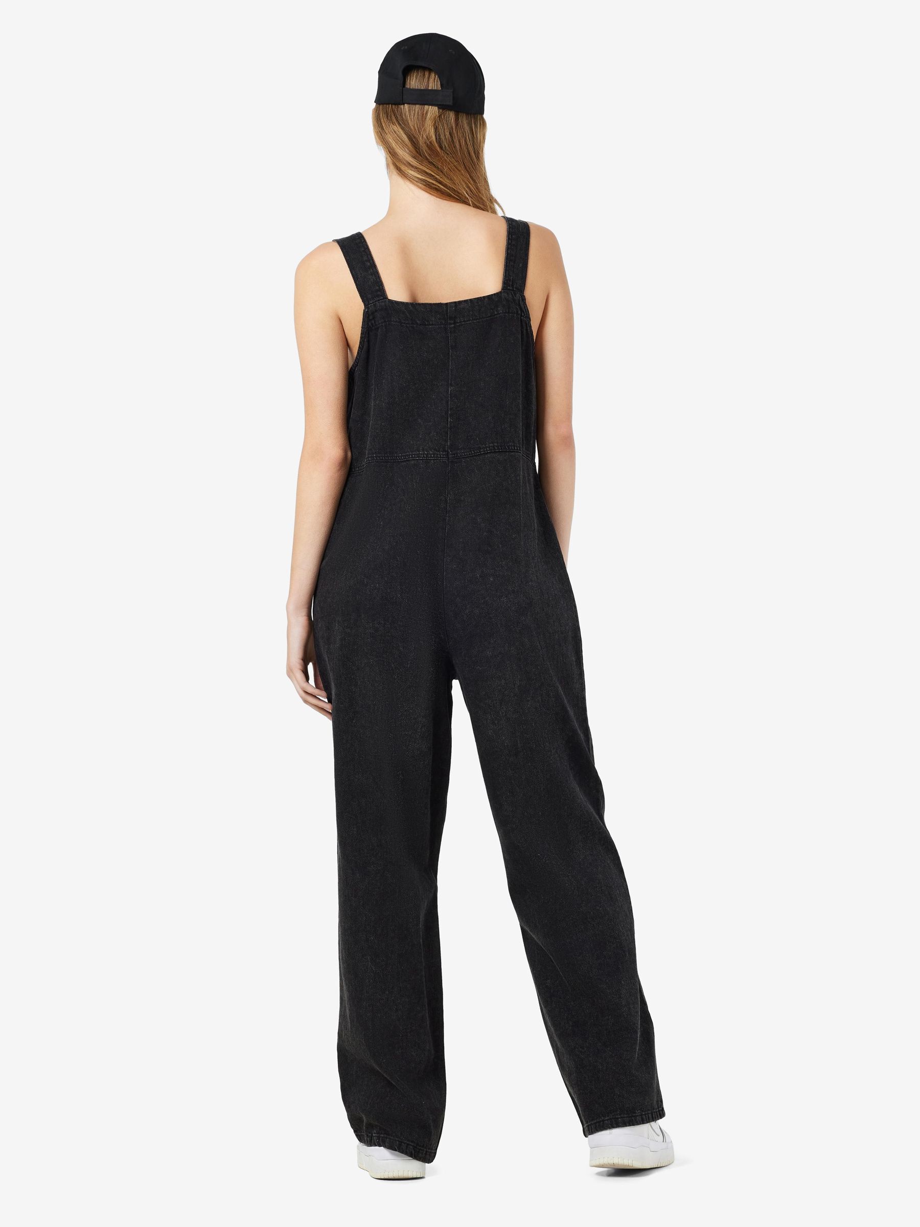 Ladies black denim dungarees cheap