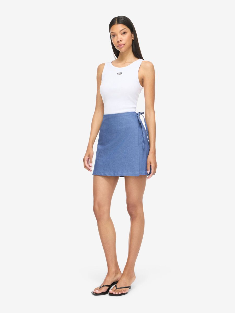Carousel image - NMNICKI MINI WRAP SKIRT, Medium Blue Denim | 3