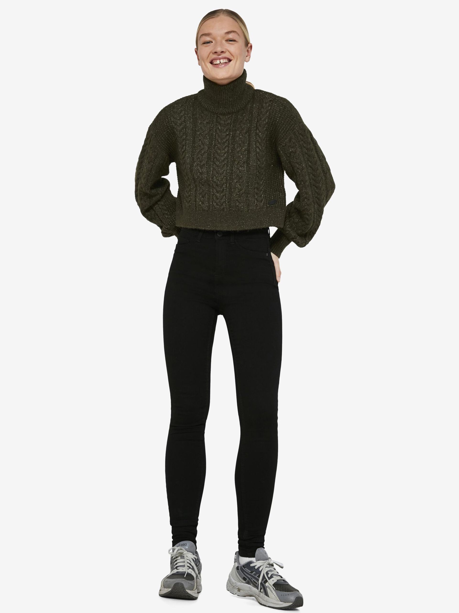Carousel image - NMCALLIE SKINNY FIT JEANS, Black Denim | 7