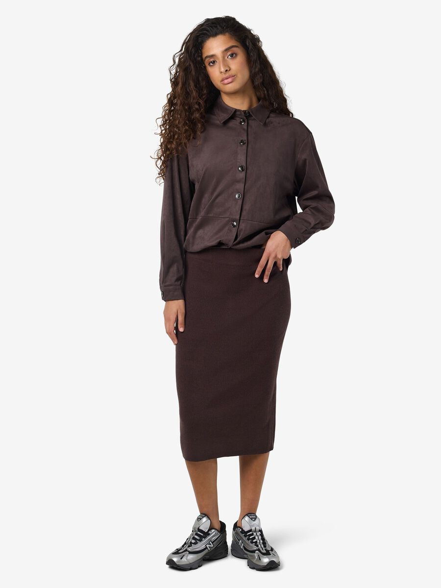Product carousel image - KNITTED MIDI SKIRT, Coffee Bean | 1