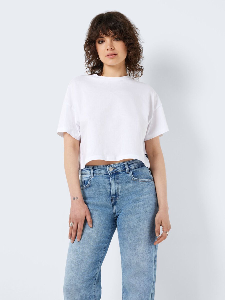 Noisy May SHORT SLEEVED SEMI CROPPED TOP, Bright White, highres - 27023863_BrightWhite_007.jpg