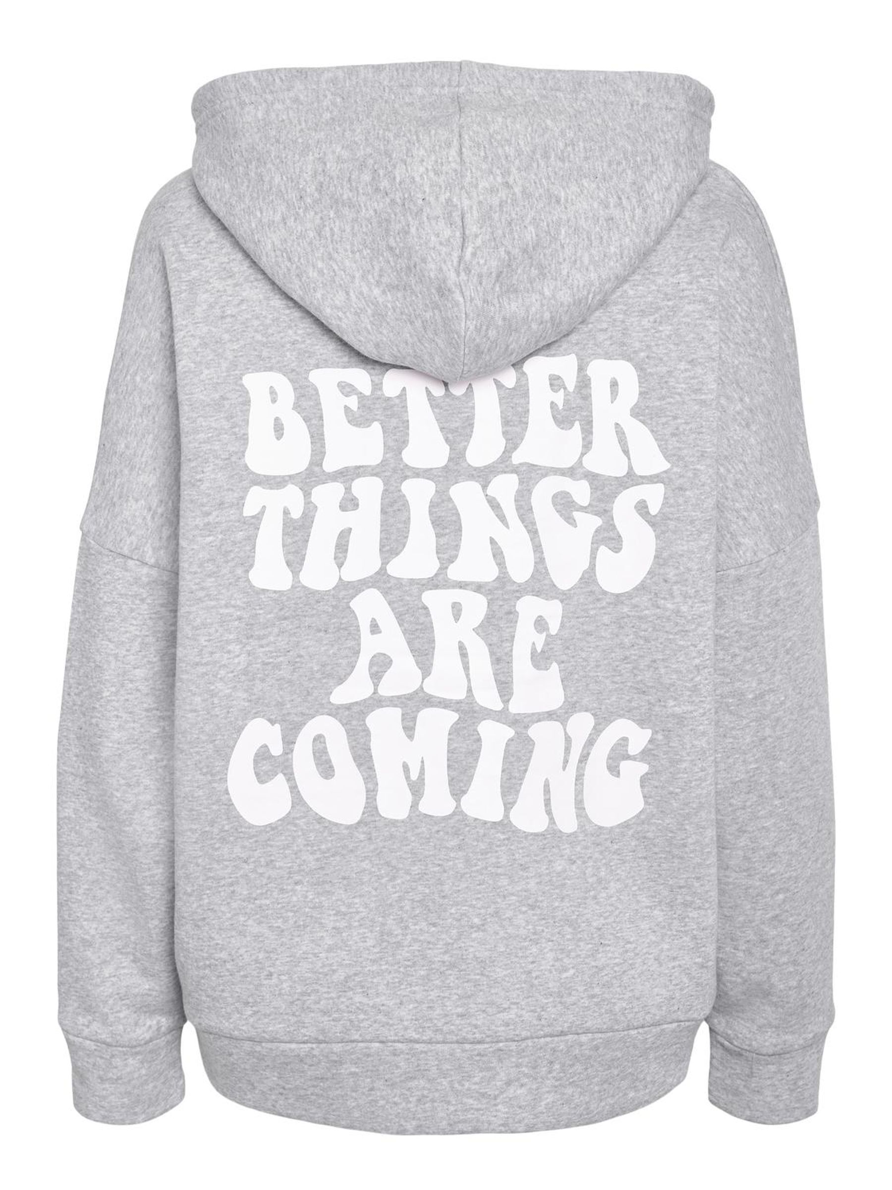 PRINTED HOODIE Grey NOISY MAY