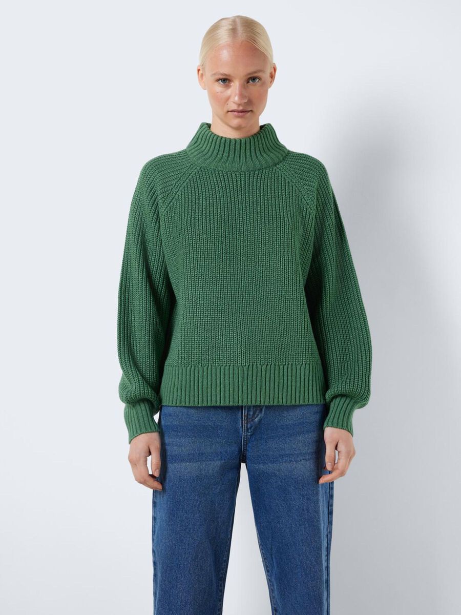 Noisy May HIGH NECK KNITTED PULLOVER, Foliage Green, highres - 27017053_FoliageGreen_003.jpg
