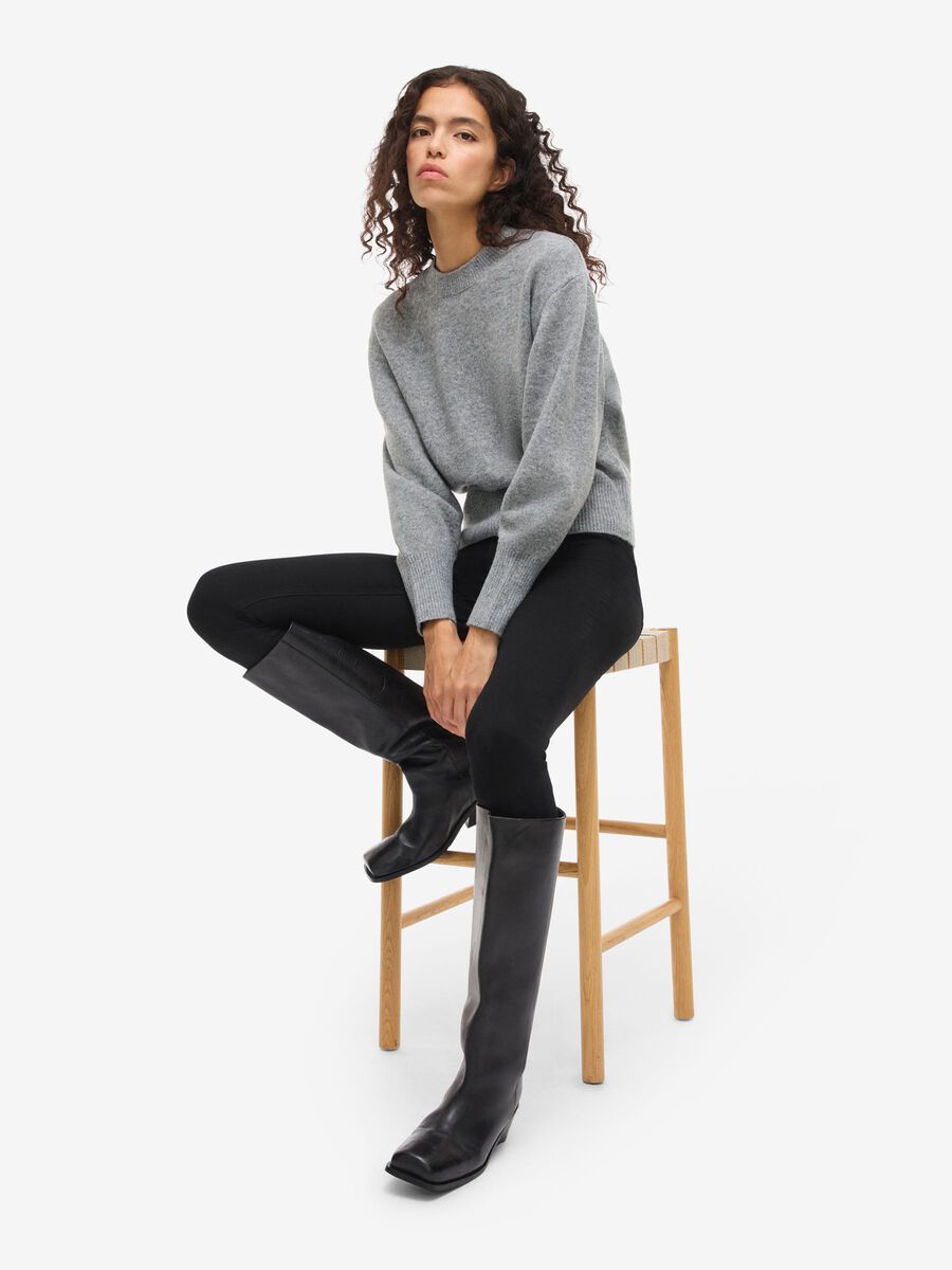 Product carousel image - KNITTED JUMPER, Medium Grey Melange | 2