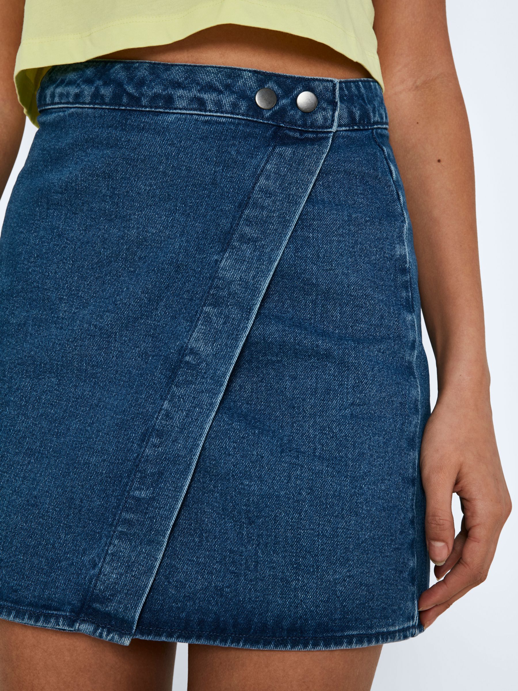 Dark blue hotsell denim wrap skirt