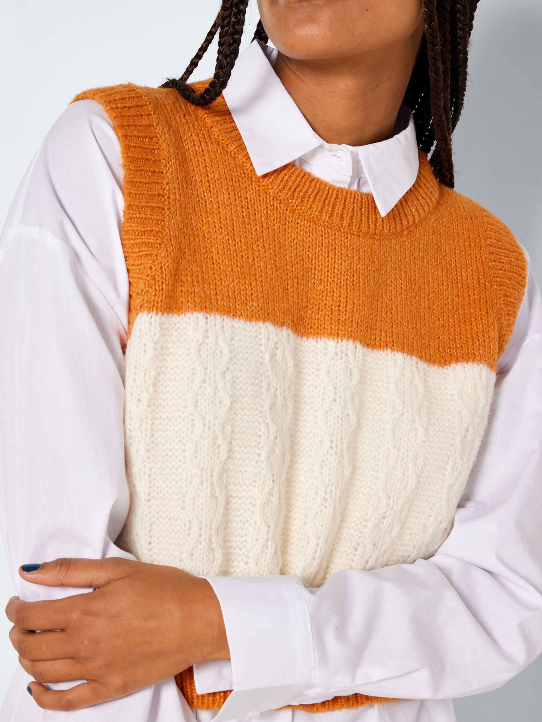 KNITTED VEST Orange NOISY MAY