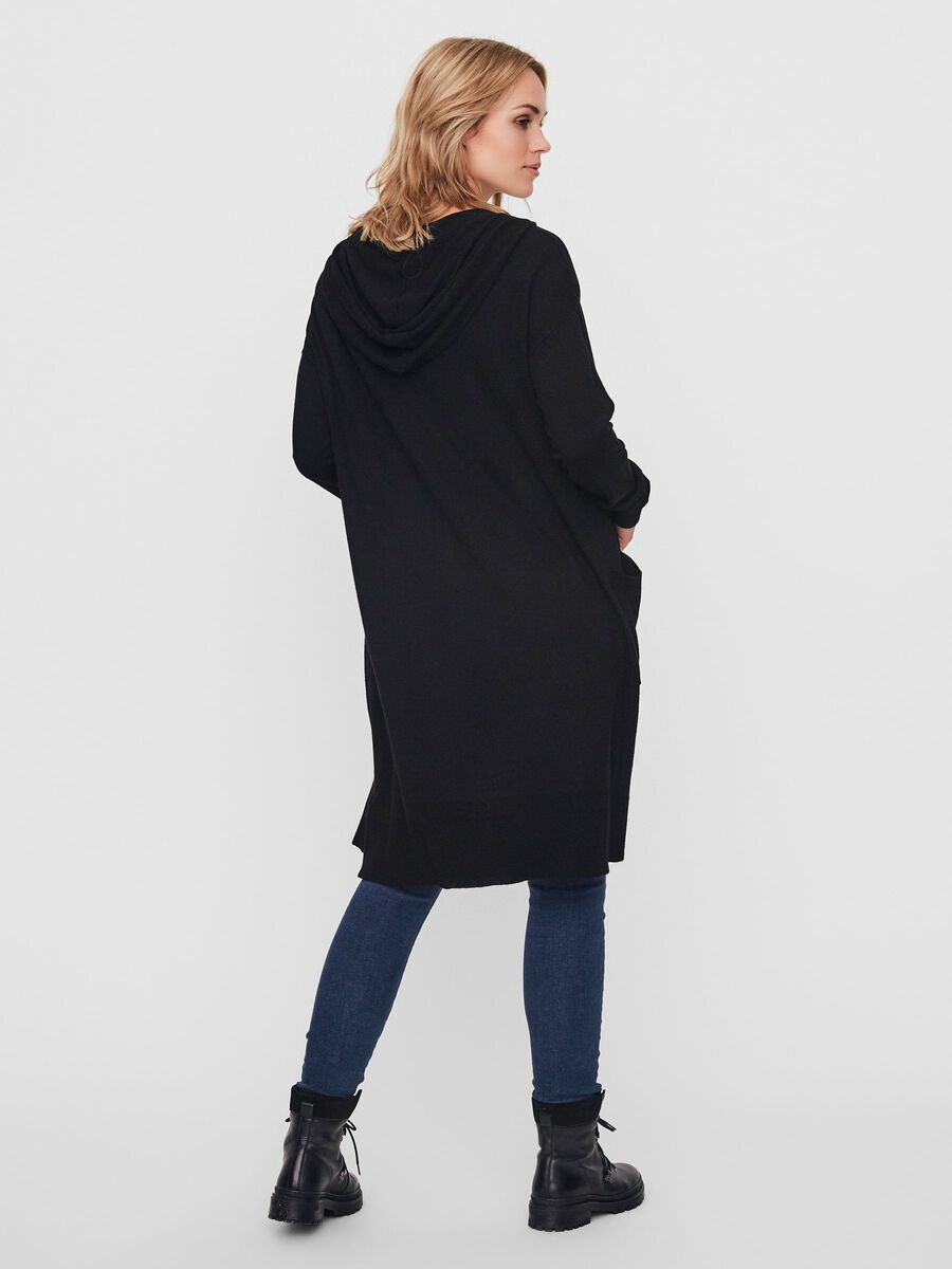 Noisy May HOODED KNITTED CARDIGAN, Black, highres - 27010672_Black_004.jpg