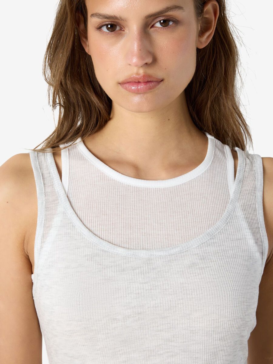 Carousel image - NMNUSA DOUBLE LAYER TANK TOP, Light Grey Melange | 5
