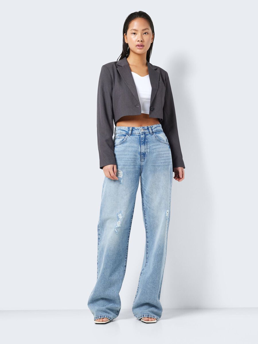 NMJOSIE BAGGY HIGH WAISTED JEANS, Blue