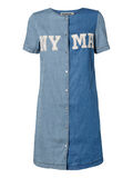 Vero Moda SHORT SLEEVED SHORT DRESS, Medium Blue Denim, highres - 10130026_MediumBlueDenim_001.jpg