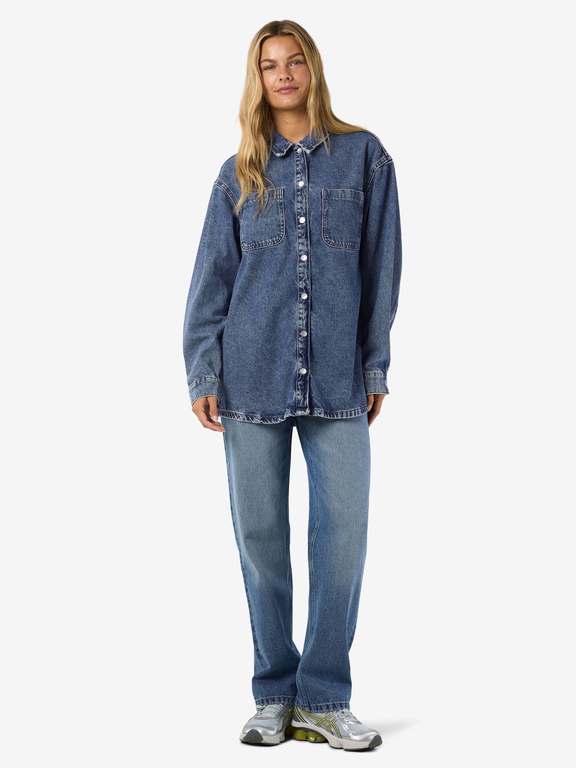 Carousel image - LANGE JEANSHEMD, Medium Blue Denim | 4