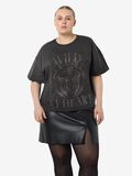 Product image thumbnail - CURVE RHINESTONE T-SHIRT, Charcoal Gray | 6